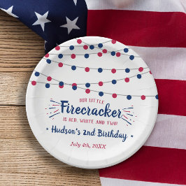 Plato De Papel ¡Rojo, Blanco y Dos! 4 De Julio De 2014