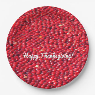 Plato De Papel Rojo festivo de Cranberries