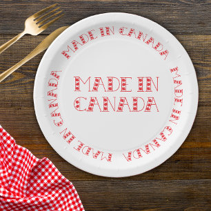 Plato De Papel Rojo Hecho En Placas De Papel De Canadá