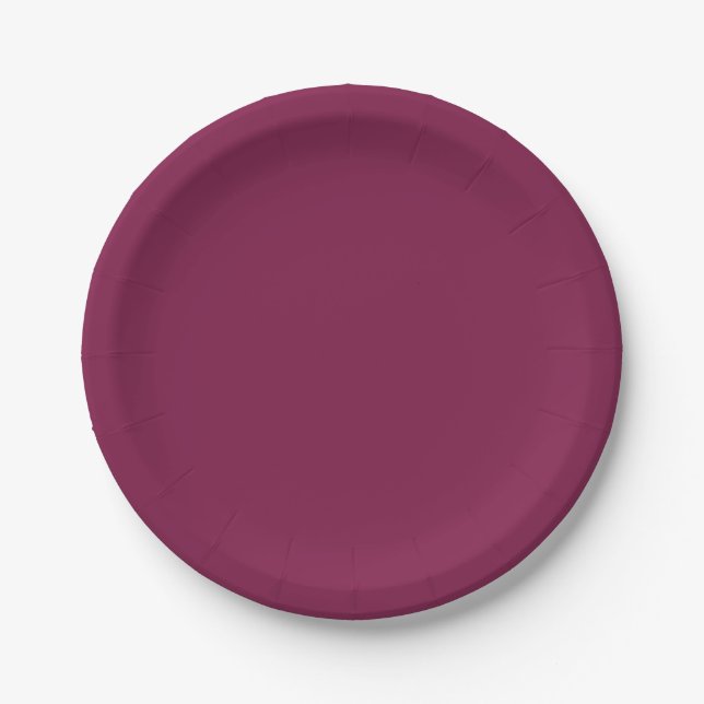 Plato de papel rojo oscuro/marrón (Anverso)