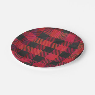 Plato De Papel Rojo y negro trenzado