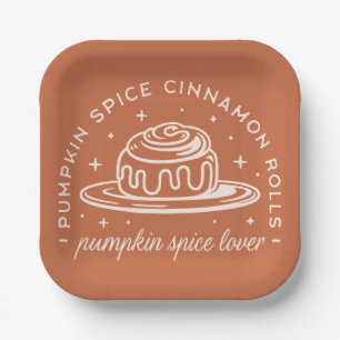Plato De Papel Rollos de canela de calabaza y especias
