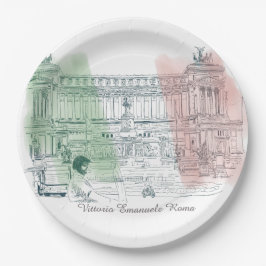 Plato De Papel Roma Italia Vittorio Emanuele Monumento a Italia B