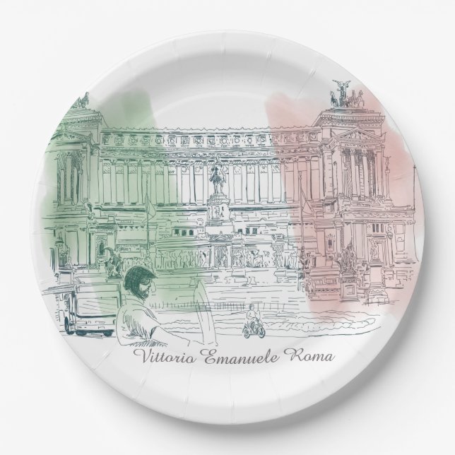 Plato De Papel Roma Italia Vittorio Emanuele Monumento a Italia B (Anverso)