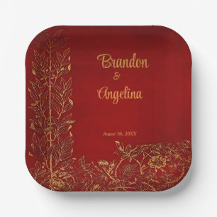 Plato De Papel Romance antiguo personalizado