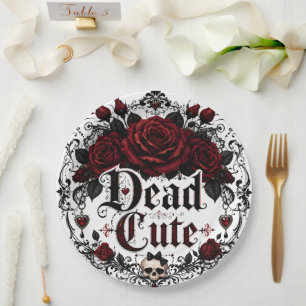 Plato De Papel Romance gótico de Halloween de rosa roja muerta li