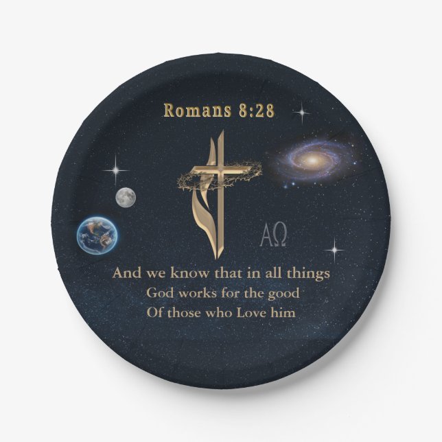 Plato De Papel Romanos 8:28 (Anverso)