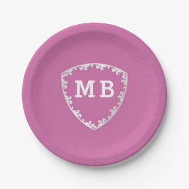 Plato De Papel Romantic Custom initials monogram anniversary