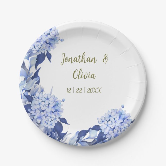 Plato De Papel Romantic Field purple Flowers (Anverso)