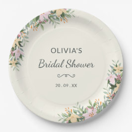 Plato De Papel Romantic Floral Bridal Shower