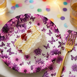 Plato De Papel Romantic Rosy Floral