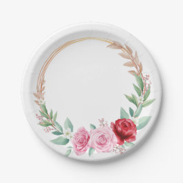 Plato De Papel Romántica placa de papel de jardín de Rosa victori