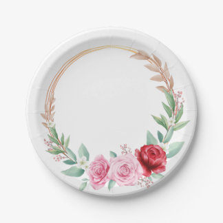 Plato De Papel Romántica placa de papel de jardín de Rosa victori