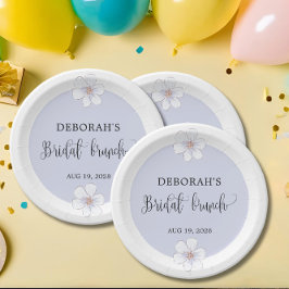 Plato De Papel Romántico Lilac Floral Bridal Brunch