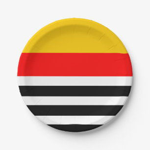 Plato De Papel Ronda clásica de Stripe Español