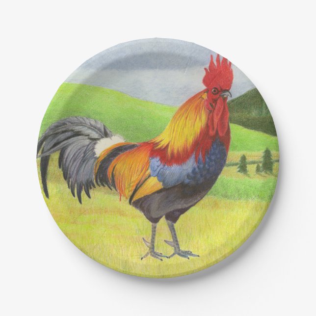 Plato De Papel Rooster (Anverso)