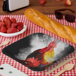 Plato De Papel Rooster