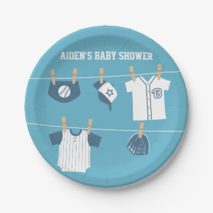 Plato De Papel Ropa deportiva béisbol suministros para baby showe