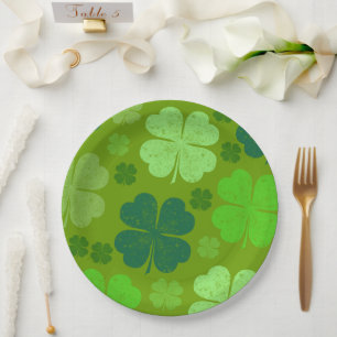 Plato De Papel Ropas verdes, Ropas afortunadas, Día de San Patric