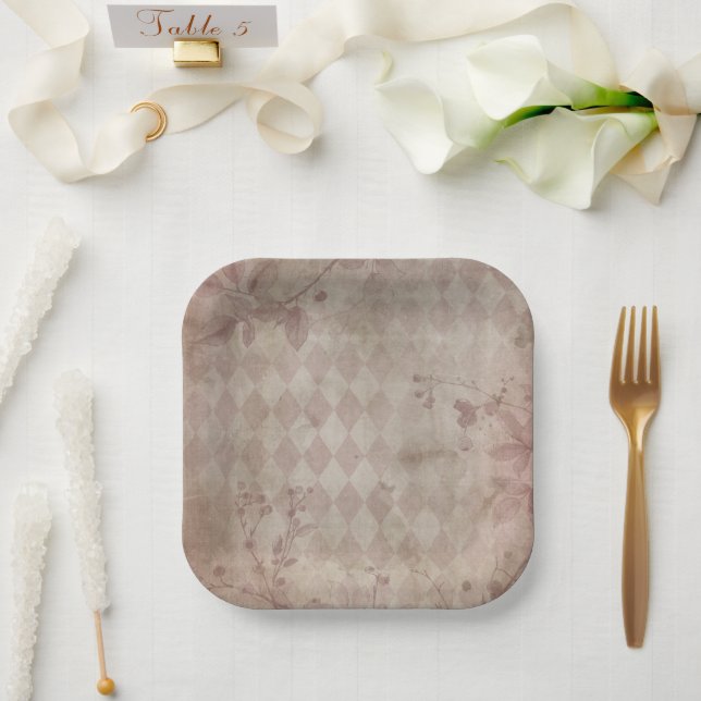 Plato De Papel rosa (Boda)