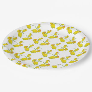Plato De Papel Rosa amarillo
