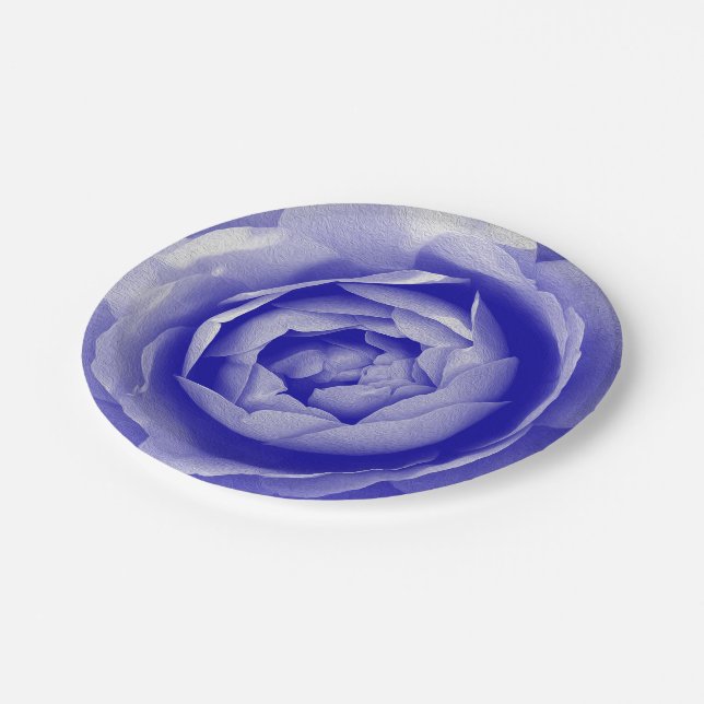 Plato De Papel Rosa azul (Angular)