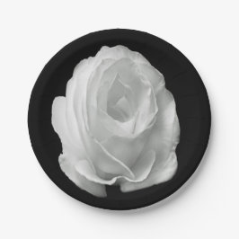 Plato De Papel rosa blanco sobre el fondo negro