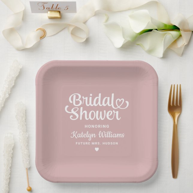 Plato De Papel Rosa   Boda Bridal Shower (Boda)
