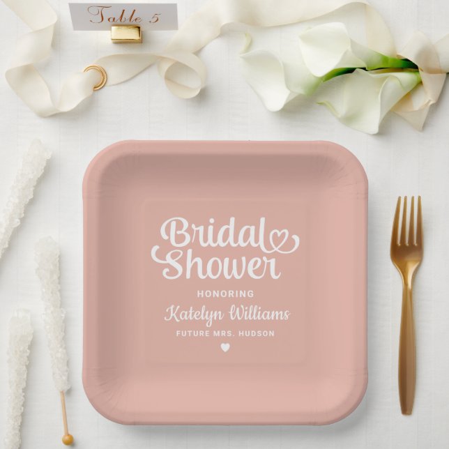 Plato De Papel Rosa   Boda de oro (Boda)