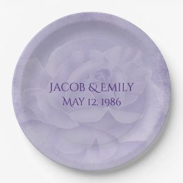 Plato De Papel Rosa Boda Lavender