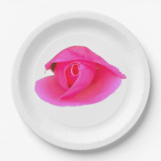 Plato De Papel Rosa Bud