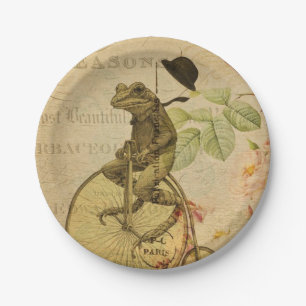 Plato De Papel Rosa de bicicleta de escarcha de Ephemera francesa