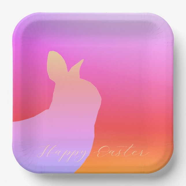 Plato De Papel Rosa De Coral Y Mauve (Anverso)