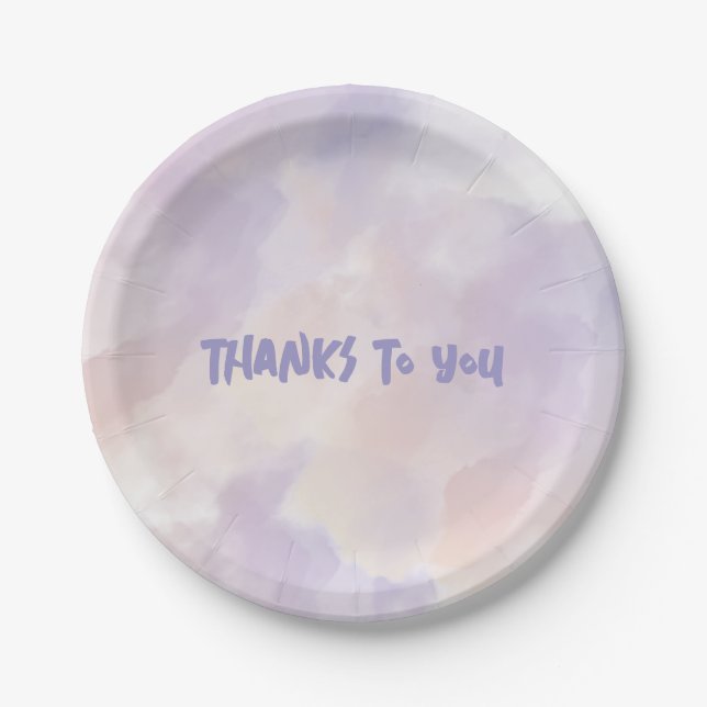 Plato De Papel Rosa: El día de San Valentín púrpura (Anverso)