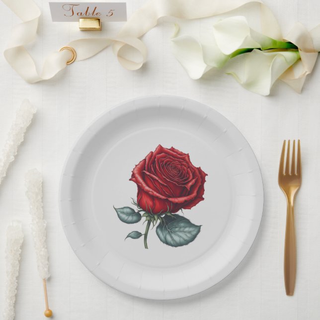 Plato De Papel Rosa encantado (Boda)