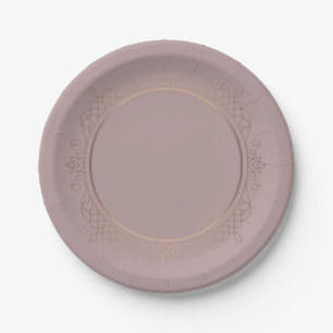 Plato De Papel Rosa Gold Personalizado Blank Plantilla de moda el