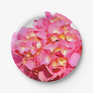 Plato De Papel Rosa Hydrangea flor rosa rosa floral rosa