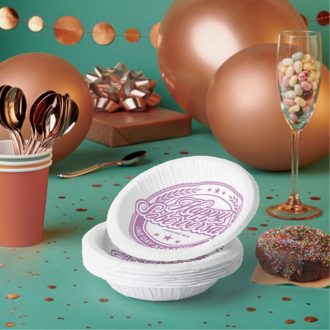 Plato de Papel Rosa Loosid Soberversario (Multi)