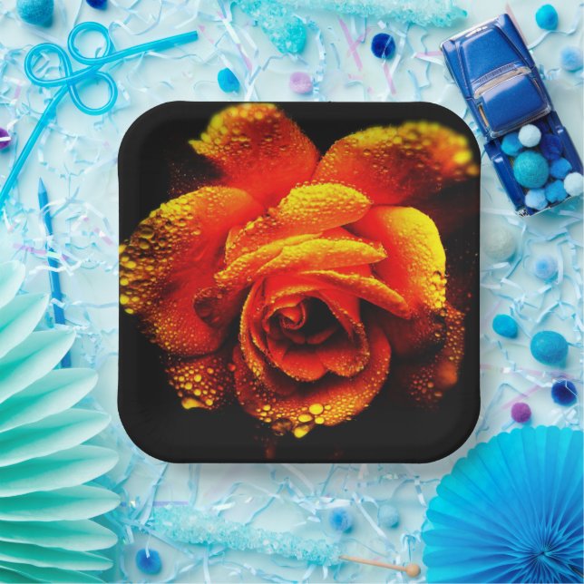 Plato De Papel Rosa naranja (Fiesta)