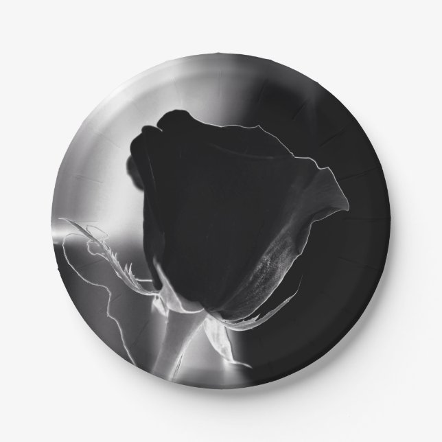 Plato De Papel Rosa Noire (Anverso)