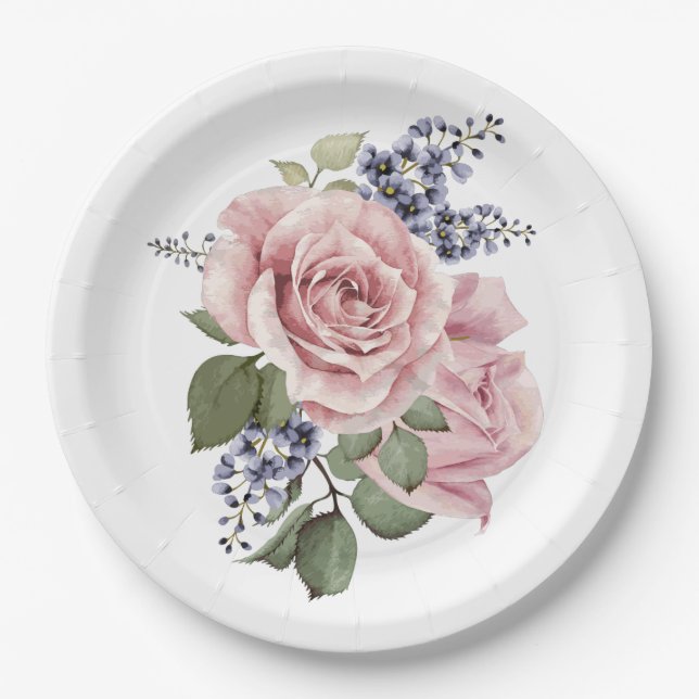 Plato De Papel Rosa País Rosa (Anverso)