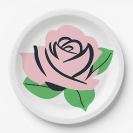 Plato De Papel Rosa rosa bebé