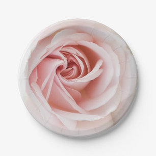 Plato De Papel Rosa Rosas y Madera Blanca Estilo Shabby Chic Desp