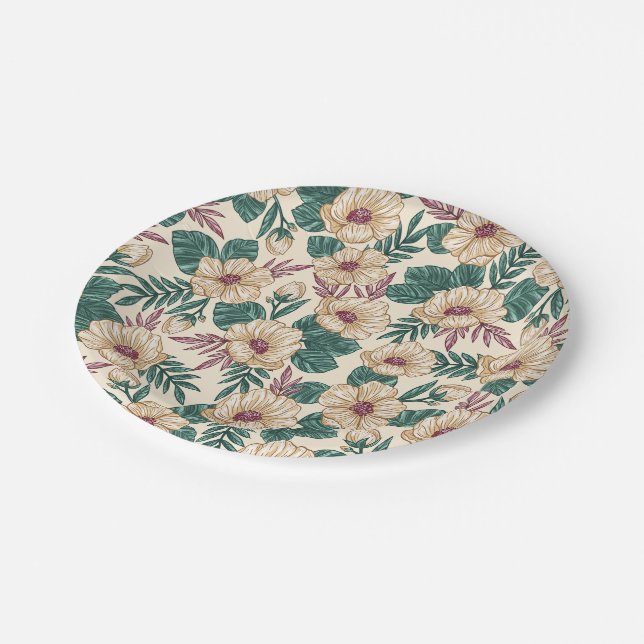Plato De Papel Rosas (Angular)