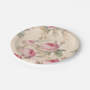Plato De Papel Rosas