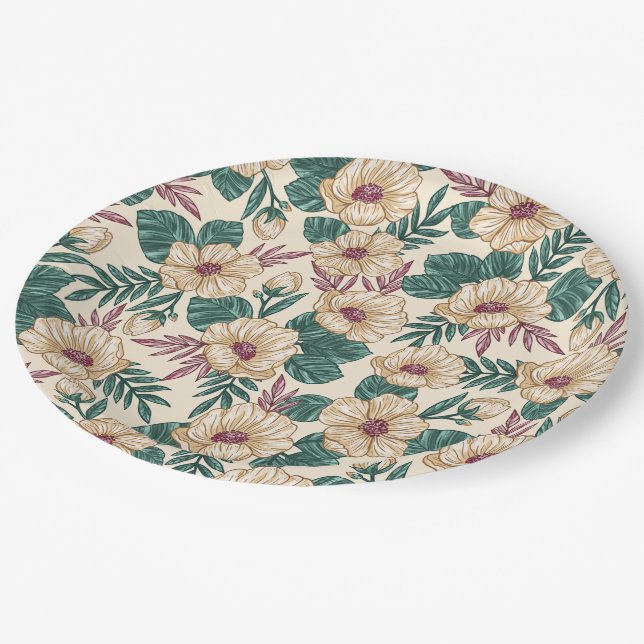Plato De Papel Rosas (Angular)