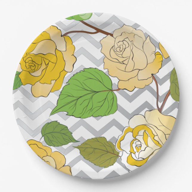 Plato De Papel Rosas 11 (Anverso)