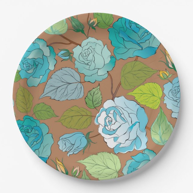 Plato De Papel Rosas 25 (Anverso)