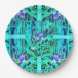 Plato De Papel Rosas Blue Heart Moon y Wonder Blue