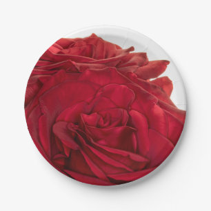 Plato De Papel rosas Bodas Rojos de 1824